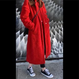 Pocket Front Solid Teddy Coat